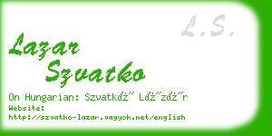 lazar szvatko business card